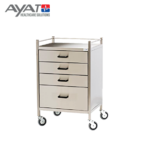 Four Drawers Hospital Medicine Trolley
